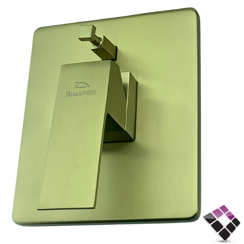 غطاء وجه + مسكة خلاط مخفي BLacl-vcn صيني2 خط مخرجين للماء لون ذهبي مطفي موديل مربع رقم