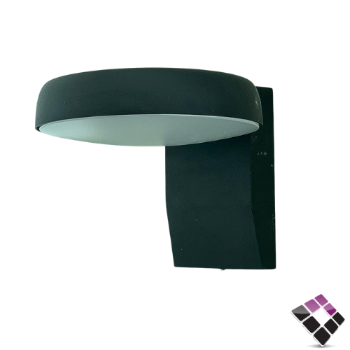 كشاف سور LED خارجي HAINZO جرم المنيوم لون أسود وتر بروف موديل مدور متحرك إضاءة أصفر 16W رقم DF8015