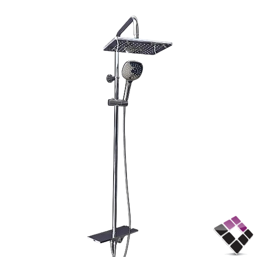 طقم مسطرة دش LUTZ الماني مع ماسورة نحاس + طاسة مستطيلة 28×23 + سماعة ضغط و لي مع حامل صاعد نازل+ صبانة رقم62030503