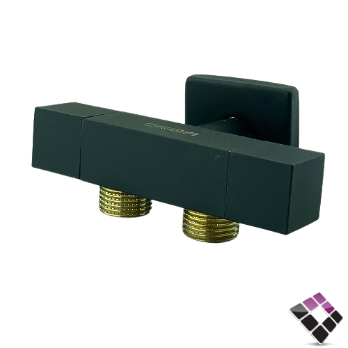 محبس زاوية مزدوج 2×1 مسكة مربعة نحاس مطلي لون أسود ORISA صيني 1/4 فتحة رقم 60107