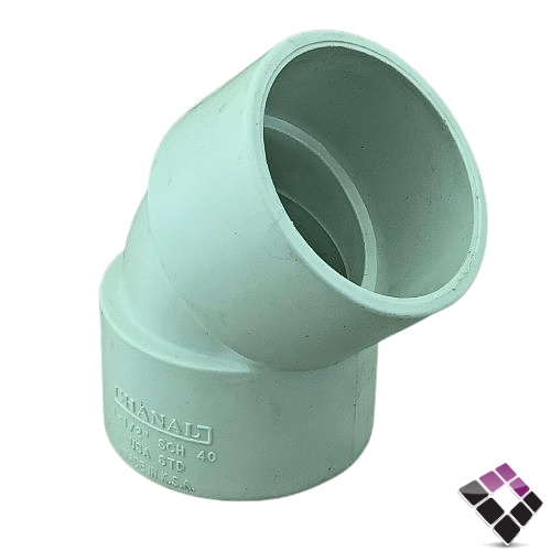 كوع فاتح بلاستيك أبيض ضغط 40 شانيل 1.1/2"