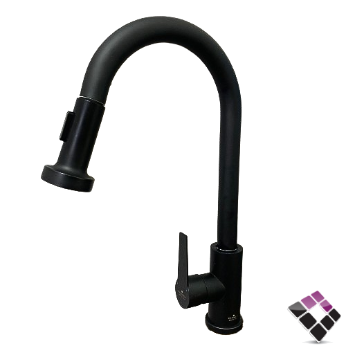 خلاط مجلى واقف شجرة اتمتيك لي سحاب BATHROY ايطالي لون أسود رقبة عالية ؟ موديل فينوس VENIECE رقم B09-05BLACK