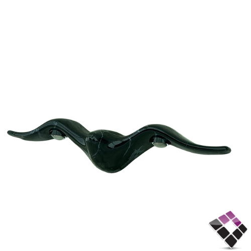 كشاف سور LED خارجي HAINZO جرم المنيوم لون أسود رخامي وتر بروف موديل طائر إضاءة أصفر 12W رقم DF8639-marble BK