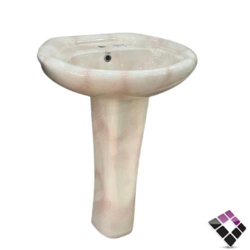 مغسلة خزف عمود EROS هندي موديل جنا دائري لون بيج رخامي