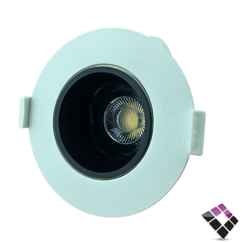 كشاف LED داخلي NEW POWER عدسة SMD ترنس مدمج جرم مانع توهج متحرك لون أبيض داخل أسود إضاءة 4000K كريمي 2"×7سم ×7W