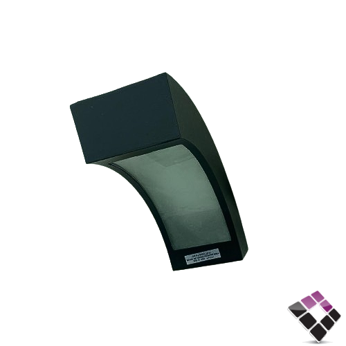 كشاف سور LED خارجي SYCO جرم المنيوم مستطيل مقوس لون أسود وتر بروف إضاءة لون أصفر 15W رقم 10038