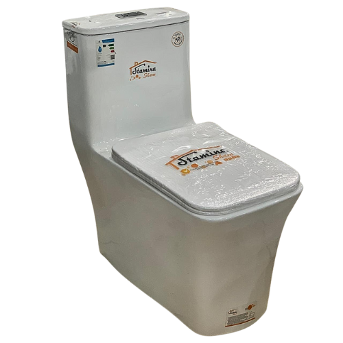 كرسى أفرنجى أرضي STAMINA صينى مربع لون أبيض  غطاء فايبر هيدروليك 25 سم رقم CR-8226-2