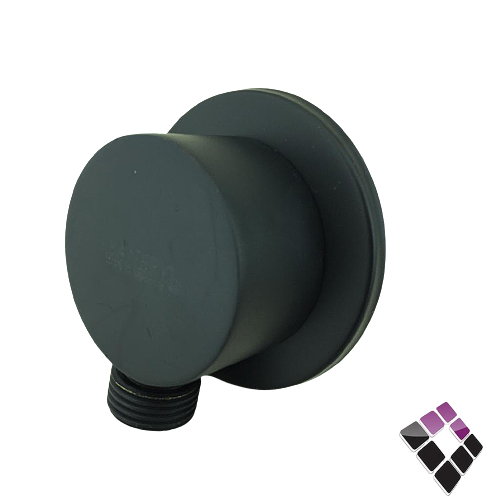 كوع مشبك شطاف + سماعة خلاط دفن مخفي لون أسود دائري BANERY الماني YB01