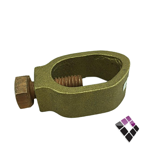 قفيز ربط سيخ نحاس أرضي بيضاوي G + مسمار نحاس BRASS CLAMP هندي 3/4"