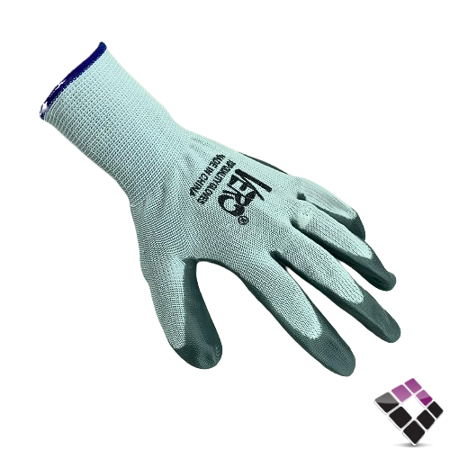 كفوف VERO قطن أبيض + مبطن ربل لون رمادي ( جوز )