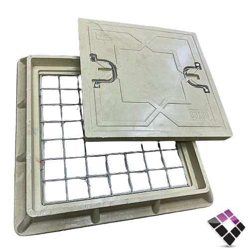 غطاء فيبر Stamina صيني لون بيج ثقيل مع شبك حماية BMC المقاس مع الحلق 60×60 رقم 55