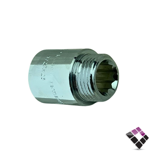 جلبة ذكر نحاس مطلي كروم LUTZ الماني 25 ملى×1/2" رقم 10010204