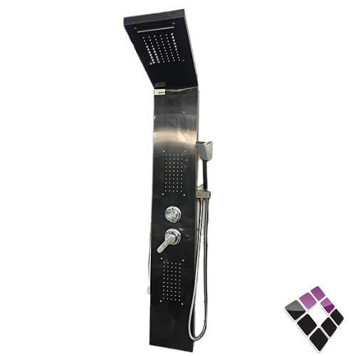 طقم شاور دش موديل شلال 24 + 24 فتحة مساج جانبية BATHROY ايطالي لون أسود