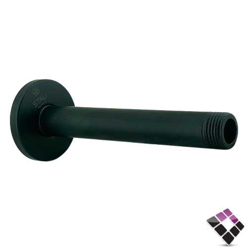 ماسورة ذراع سقفي طاسة دش مطري للخلاط المخفي STALI الماني دائرية استل مطلي أسود مقاس 15 سم