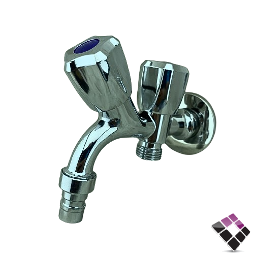 بزبوز كروم رأسين خرجين بزبوز + شطاف ORISA صيني 1/2" رقم 90185