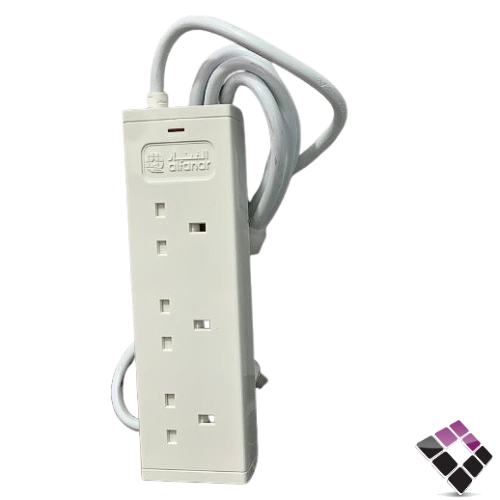 توصيلة كهرباء سعودى الفنار سلك1.5مم طول  3 متر 3 فتحات فيش 13Aمع مفتاح تشغيل رئيسي رقم CE043M0U03