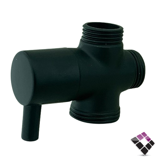 قسام محول طقم مسطرة دش لون أسود Water way صيني 1/2"×3/4"×1/2"