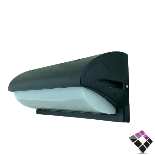 كشاف سور LED خارجي SYCO جرم المنيوم مستطيل لون أسود وتر بروف إضاءة أسفل لون أصفر 15W رقم 10051