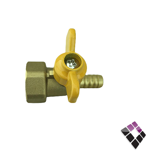 حنفية مع نقاص لي غاز يد أصفر فراشة ORISA صيني نحاس كامل سنة دخلي 1/2" رقم AL/5230