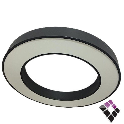 نجف بغطاء LINER ديكور LED علاقي BE-RaBCO صيني جرم المنيوم دائري أسود 60×60 اضاءة SMD كريمي 4000K مقاس 60W