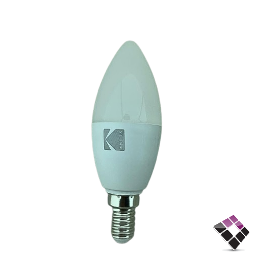 لمبة بلح LED مثلج KODAK صيني مقاس E14 إضاءة 7W أصفر 3000K رقم C37