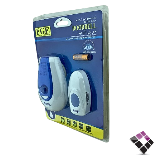 جرس نداء لا سلكي مفرد خط واحد EGE صيني مع ريموت + فيش 13A رقم BJ-9618EAC