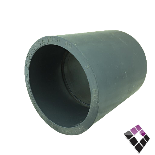 جلبة عادى بلاستيك ضغط 80 رمادي PVC بارد  شانيل 2"