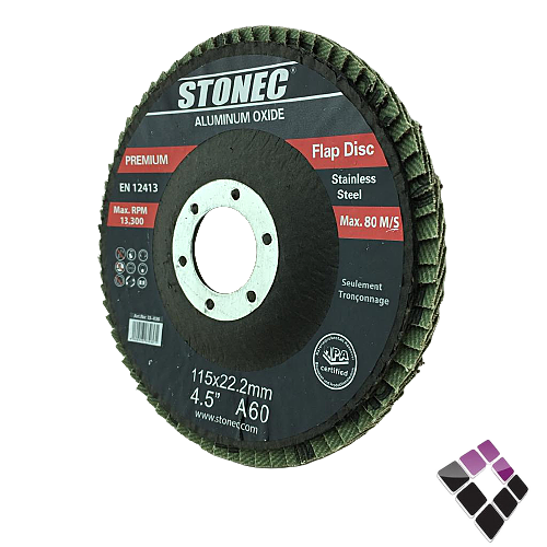 دسك صاروخ صنفرة حديد + خشب فلاب دسك  STONEC ستونيك صيني 4.5" نعومة A40 رقم 034-33