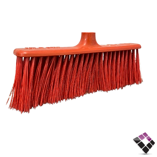 مكنسة بلاستيك أحمر +أزرق خشن  n.s سعودي 26سم بدون عصا