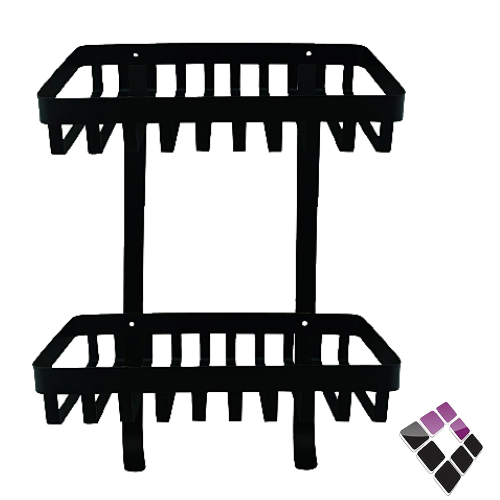 رف حمام مستطيل 2 دور لون أسود MQ صيني رقم MQ-182-B...رقم الصنف (37242205)