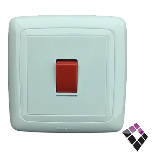 مفتاح سخان عادي 20 امبير مع لمبة وطباعه بحرة BAHRA سعودي أبيض جديد***..