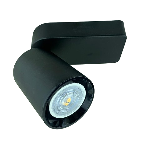 جرم سلندر المنيوم لطش خارجي مفرد متحرك قاعدة مستطيل لمبة GU10 هاينزو HAINZO جرم أسود 7سم رقم GH5071-1 بدون لمبة