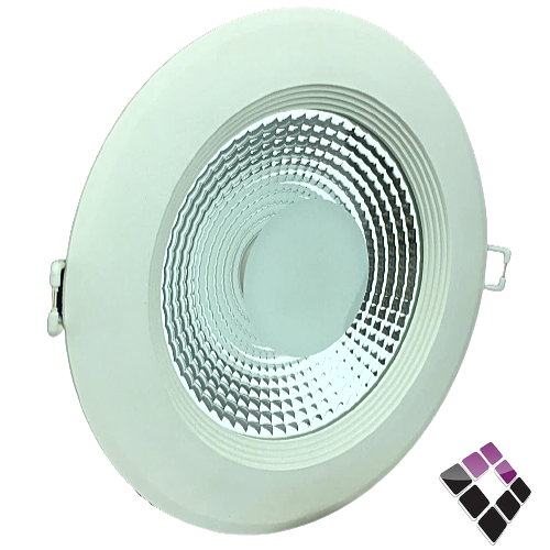 كشاف LED داخلي NEW POWER صيني عدسة SMD إضاءة كريمي 4000K زجاج شفاف 5"×14سم ×15W