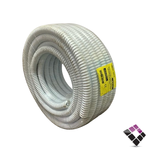 لي تمديد كهرباء جرجور بلاستيك حلزوني HI-TECH صيني رمادي مقاس 3/4" طول 25 متر