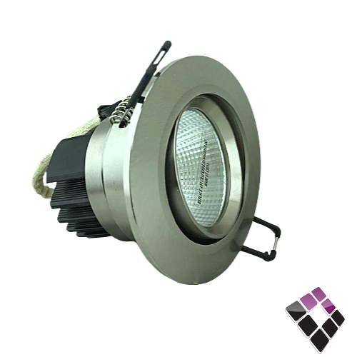 كشاف سبوت لايت متحرك مع لمبة LED إطار فضي إضاءة أبيض Down light***