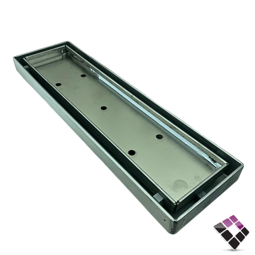 صفاية استيل مفرغة للبلاط لون كروم SAN-ITALY ايطالي مع رداد مقاس 8.5×30