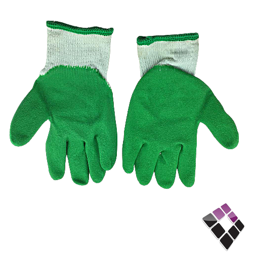 كفوف STG قطن أبيض + مبطن ربل ثقيل جدا أخضر