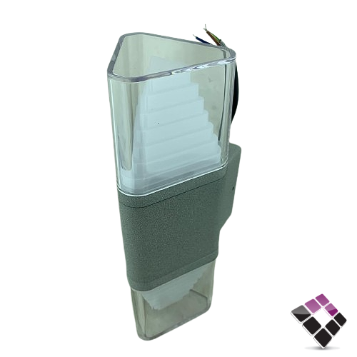 كشاف سور LED خارجي bright light جرم المنيوم لون رمادي وتر بروف موديل أب + داون مستطيل إضاءة أصفر 12W رقم 4/074