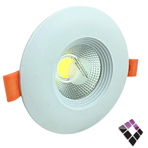 كشاف LED سبوت داخلي ثابت 7 سم S1 صيني جرم ابيض عدسة COB إضاءة أصفر 7W