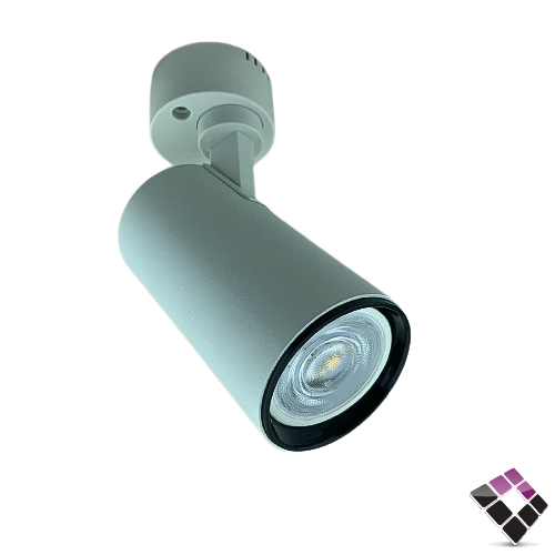 جرم سلندر المنيوم لطش خارجي مفرد متحرك قاعدة مدور خفيف لمبة GU10 هاينزو HAINZO جرم أبيض 7سم رقم GH50952 بدون لمبة