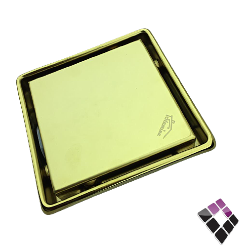 صفاية استل STAMINA صيني SS304 لون ذهبي مخفية مفرغة للبلاط + رداد رقم SF0070-15 مقاس 15*15  ..