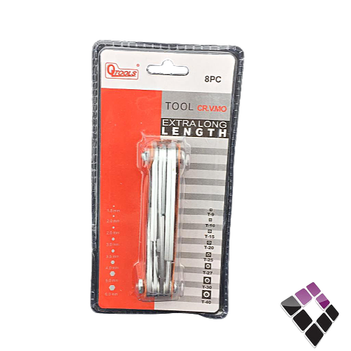 طقم مفتاح النكي سداسي موديل مطوى OLTOOS صينى 8 قطع