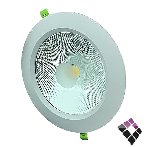 كشاف LED اسبوت داخلي عدسة COB ضاءة 6500K أبيض 8"×20سم LUZ صيني جرم أبيض 30W رقم NPV-DL30W-WH.