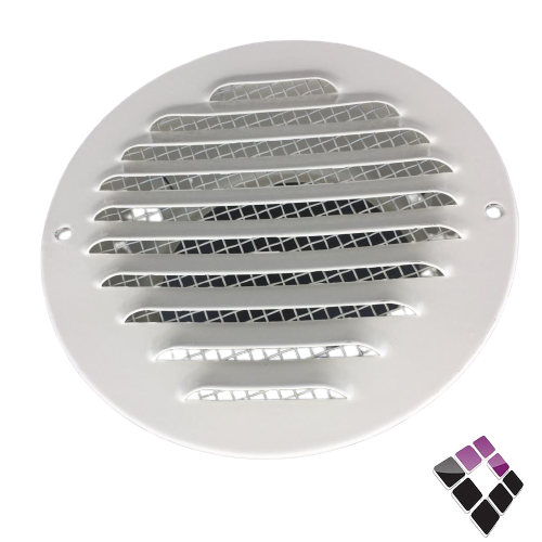 سدة مروحة شفط حديد موديل شرائح ثقيل مع شبك ضد الحشرات  Stamina لون بيج 4"