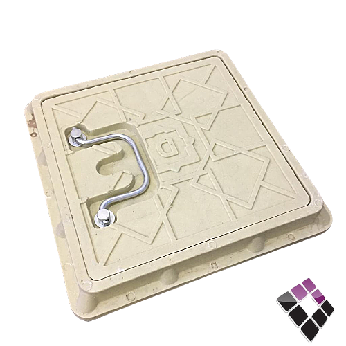 غطاء تفتيش فيبر ثقيل ADH صيني لون بيج المقاس مع الحلق 30×30