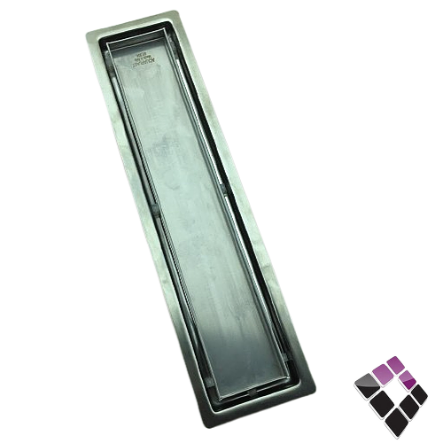 صفاية إستيل ثقيل مخفي مفرغ للبلاط AQUA PLAST ايطالي مع رداد مقاس 40*10 رقم LQ217-40..رقم الصنف (3433404)