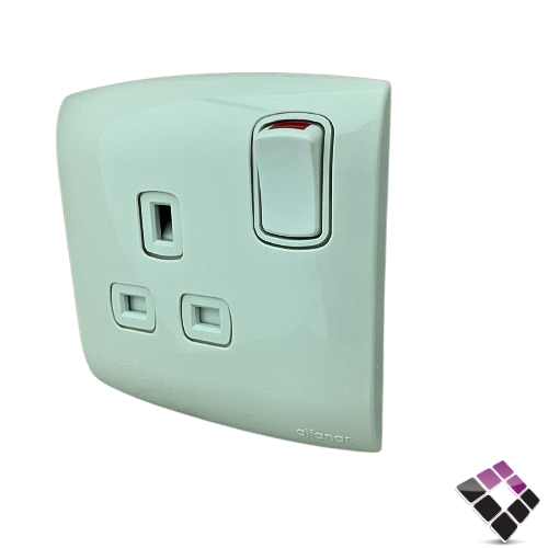 فيش مع مفتاح الف A13 alf ابيض كبس جديد