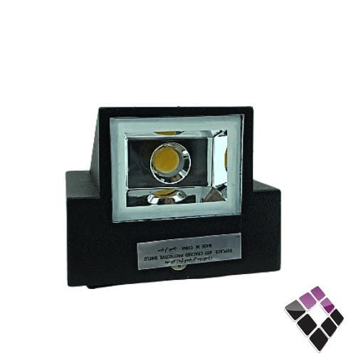 كشاف LED سور خارجي اصول التميز جرم المنيوم أسود إضاءة أصفر جهة واحدة أسفل3W رقم CK114/1...رقم الصنف (2353326)