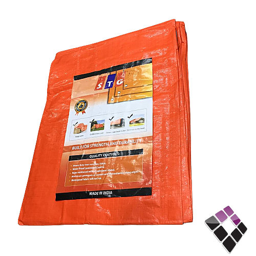 شراع STG هندي برتقالي + رصاصي ثقيل جدا سماكة 150GSM مقاس 3×4