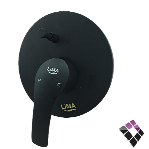 غطاء وجه خلاط مخفي LIMA صيني أصلي 2 خط مخرجين للماء لون أسود موديل قروهي يورو سمارت رقم GH-0120-B..